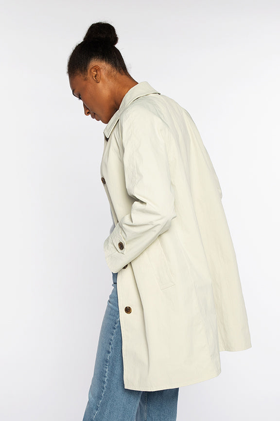 Kinross Lightweight City Coat in Cloud available at Barbara Katz