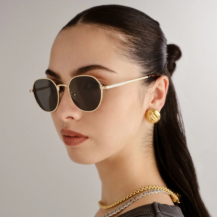 Le Specs Odyssey Sunglasses in Gold LSP2552129 available at Barbara Katz
