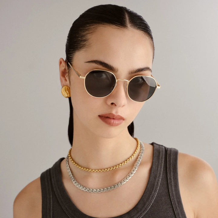 Le Specs Odyssey Sunglasses in Gold LSP2552129 available at Barbara Katz