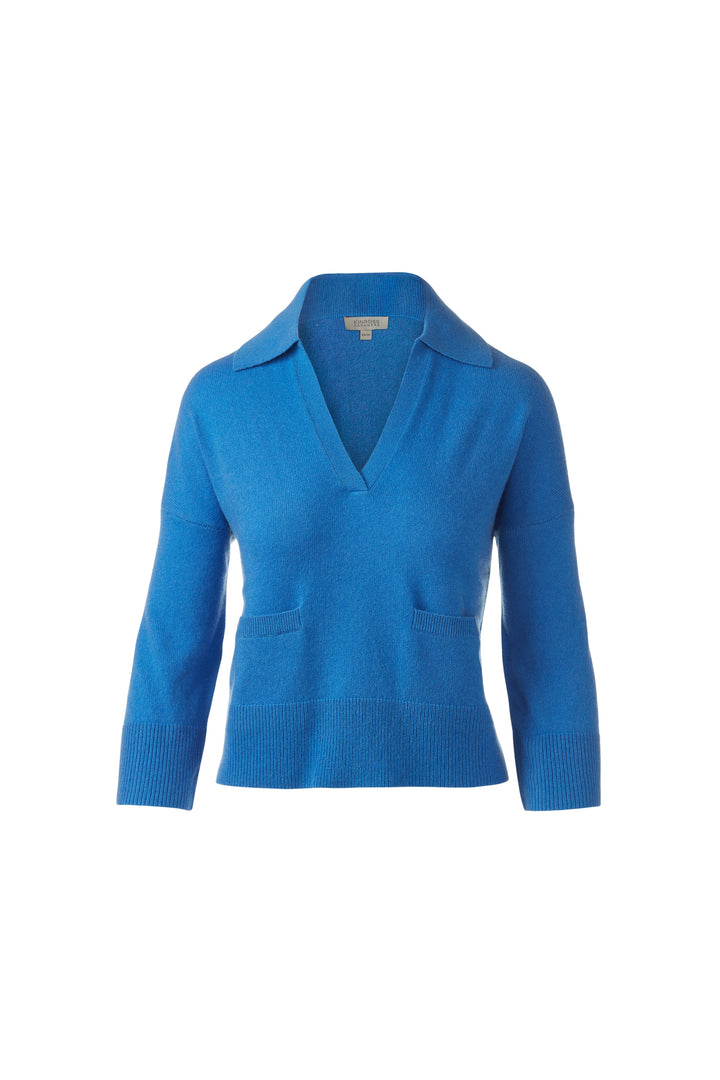 Kinross 3/4 Sleeve Split Neck Polo available at Barbara Katz