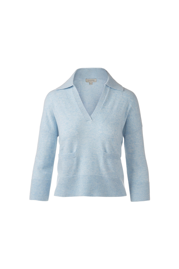 Kinross 3/4 Sleeve Split Neck Polo available at Barbara Katz
