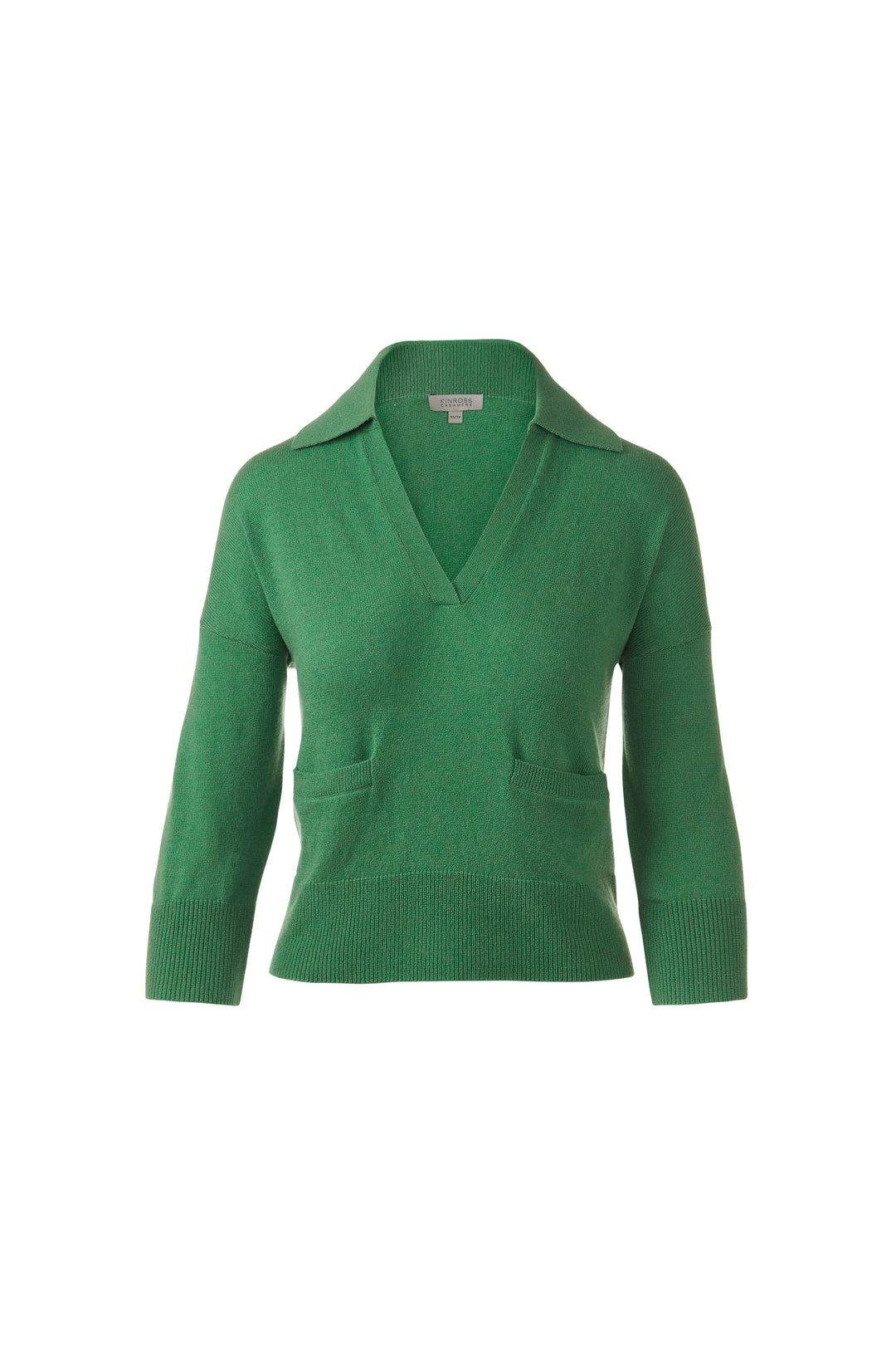 Kinross 3/4 Sleeve Split Neck Polo available at Barbara Katz