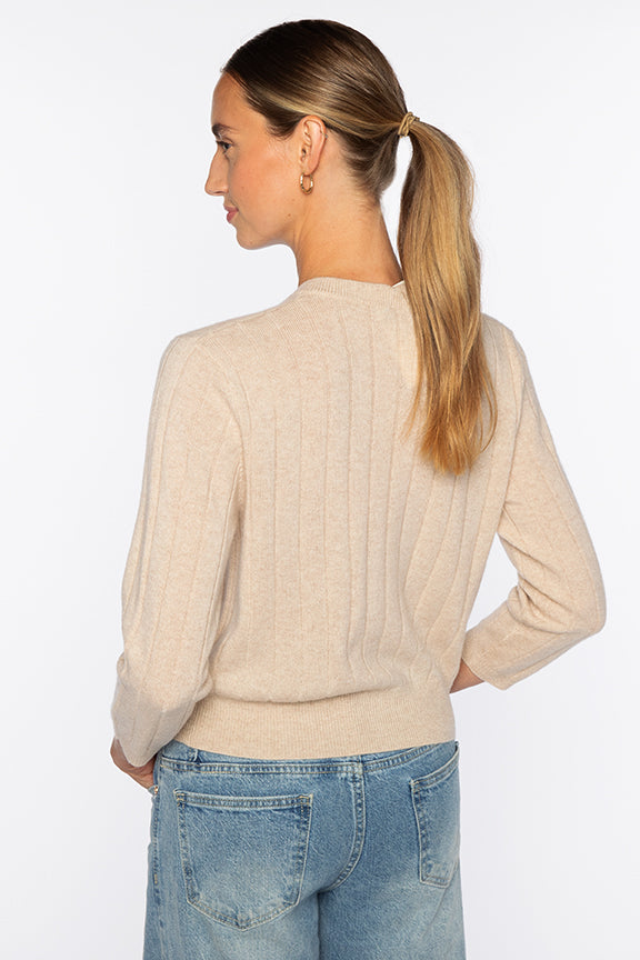 Kinross Short Rib Crew Cardigan available at Barbara Katz