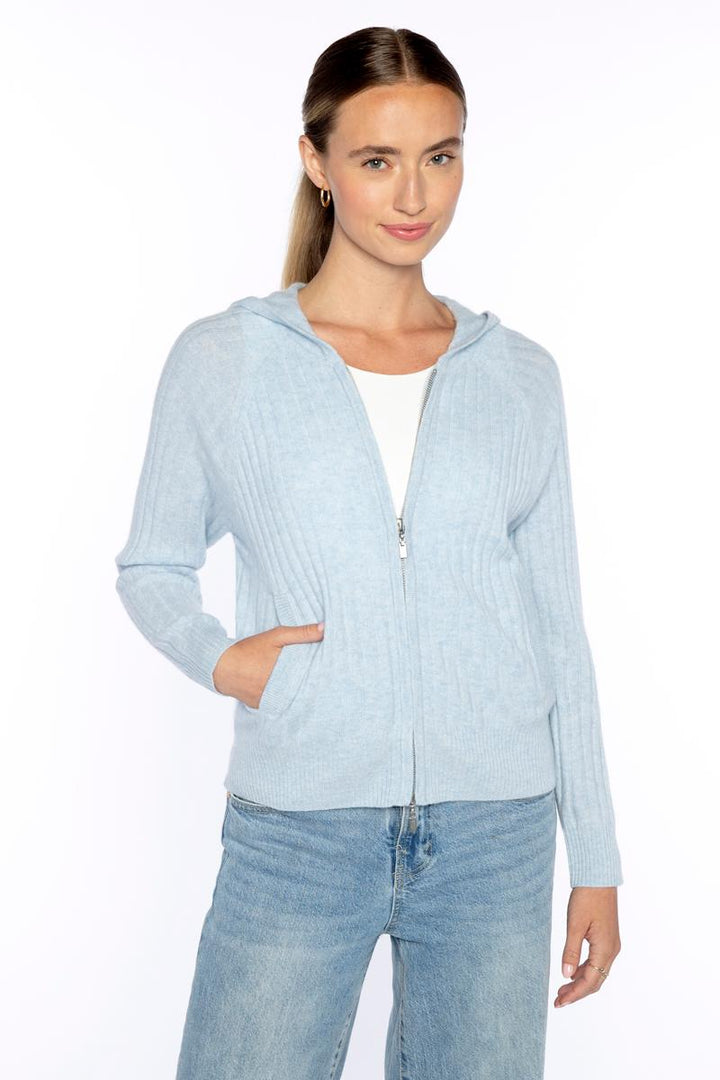 Kinross Raglan Rib Zip Hoodie available at Barbara Katz