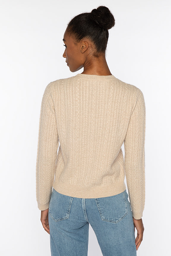 Kinross Micro Cable Crew Sweater available at Barbara Katz