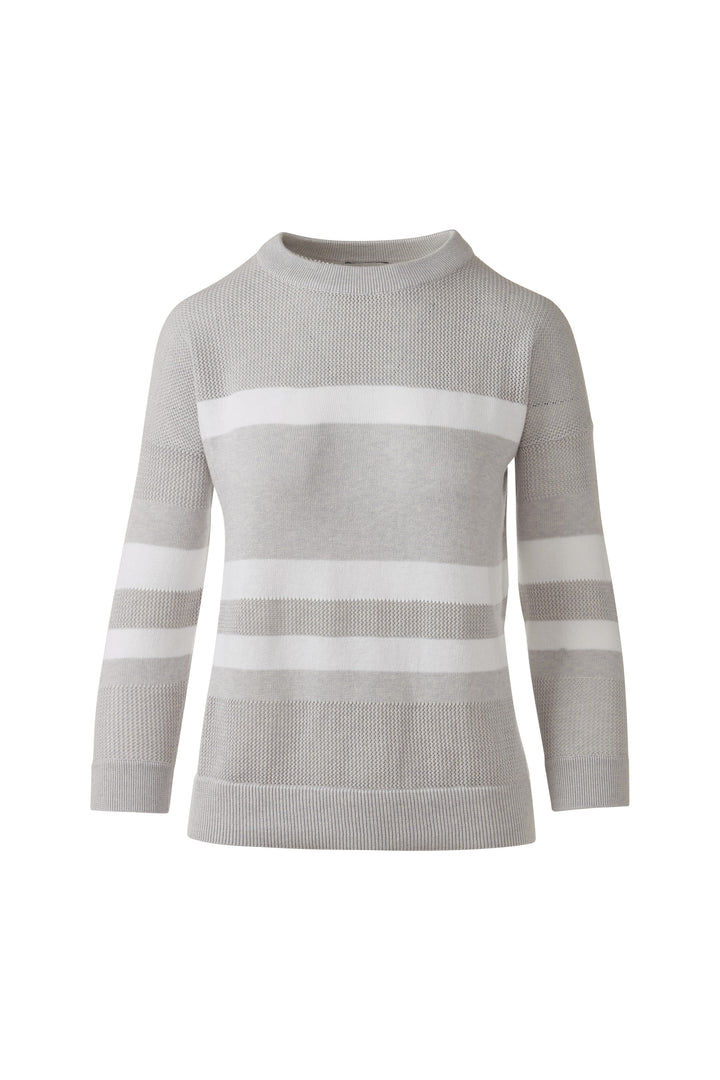 Kinross Mesh Stripe Crew Sweater available at Barbara Katz