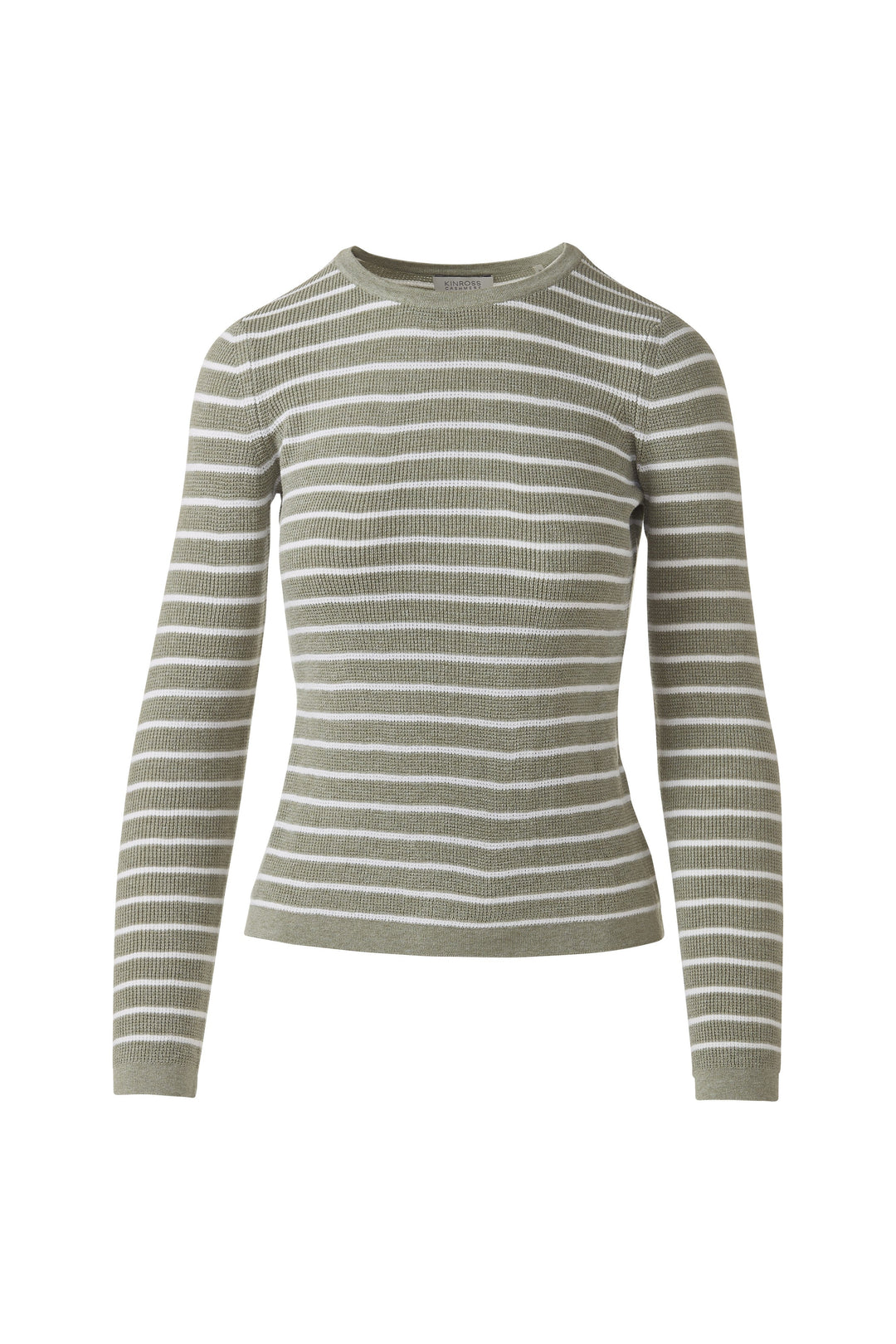 Kinross Texture Stripe Crew Sweater available at Barbara Katz