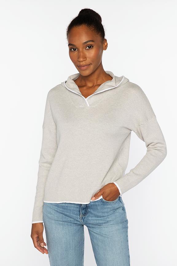 Kinross Rib Pullover Hoodie available at Barbara Katz