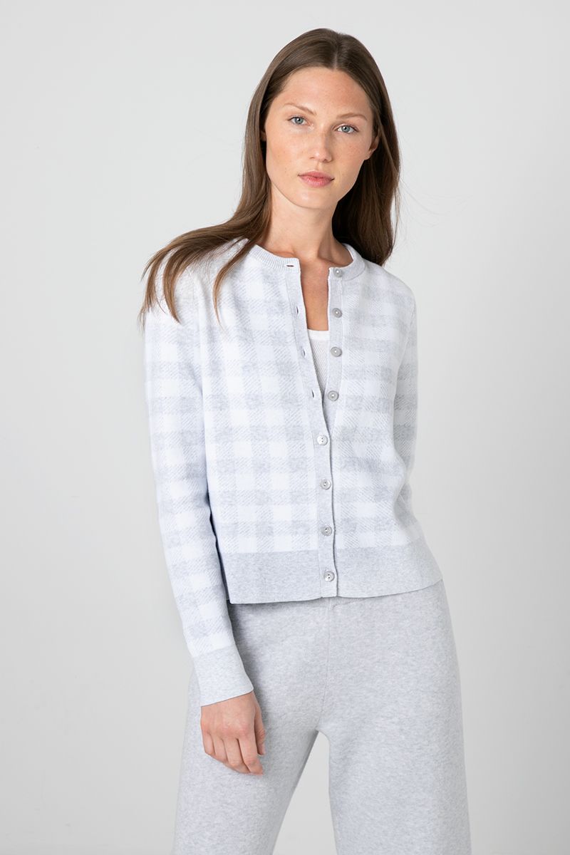 Kinross Gingham Cardigan available at Barbara Katz