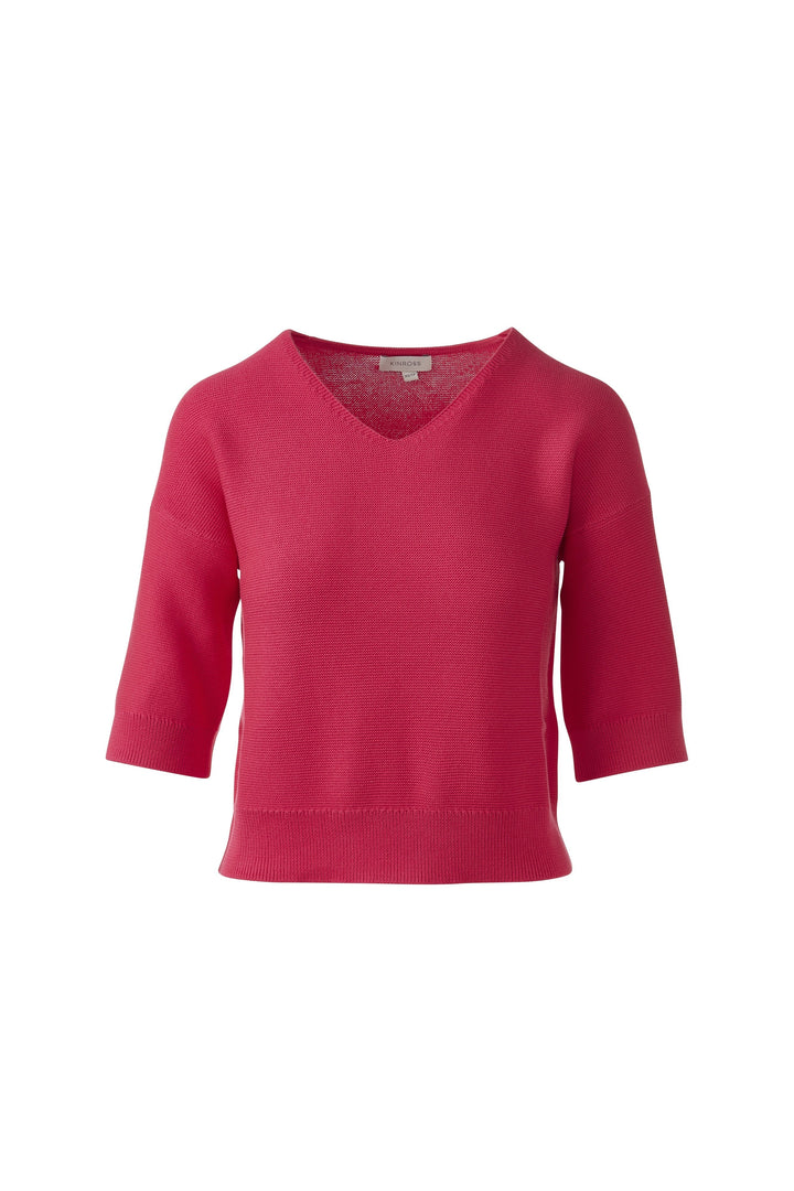 Kinross Garter Easy Vee Sweater available at Barbara Katz