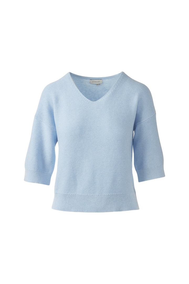 Kinross Garter Easy Vee Sweater available at Barbara Katz