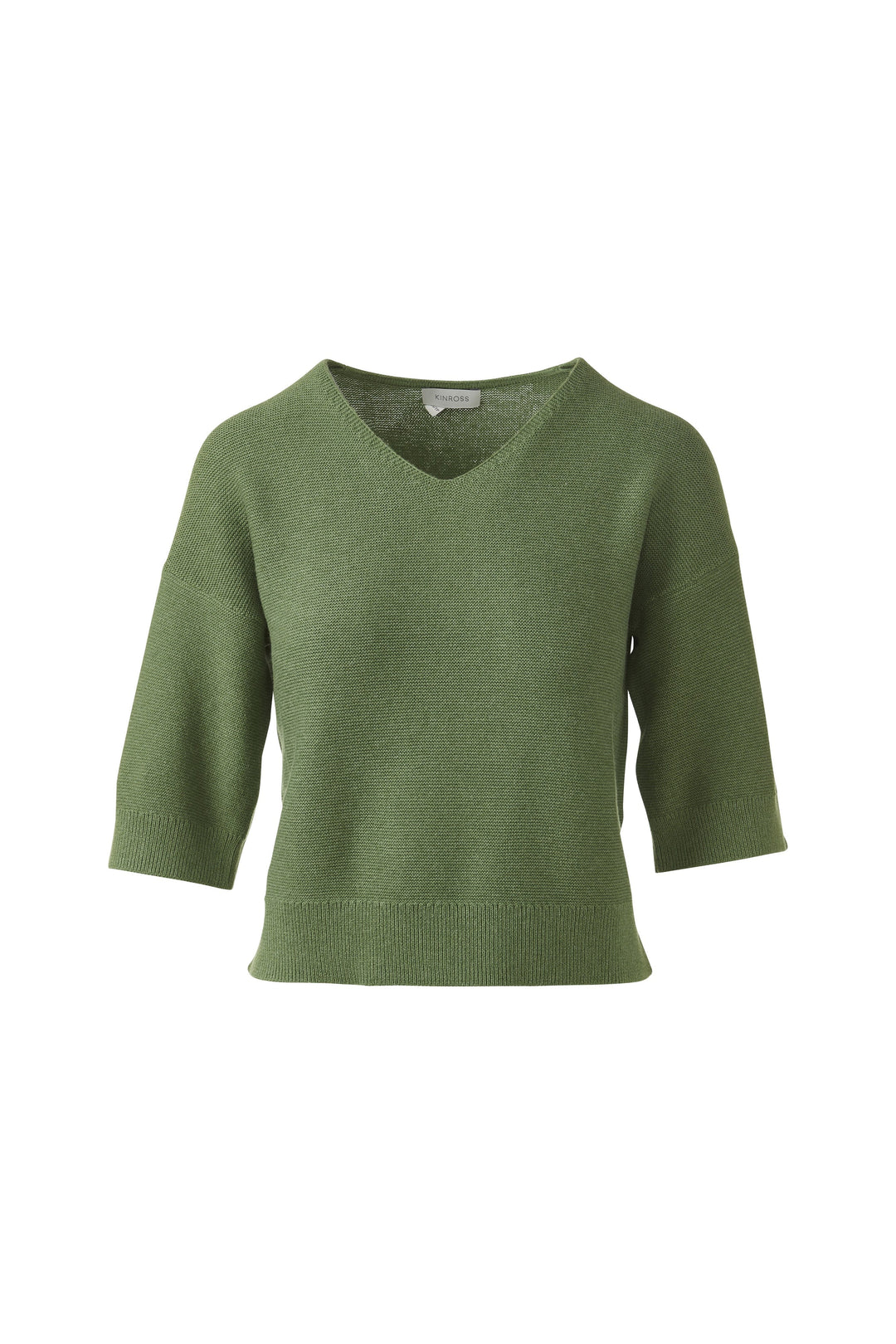 Kinross Garter Easy Vee Sweater available at Barbara Katz