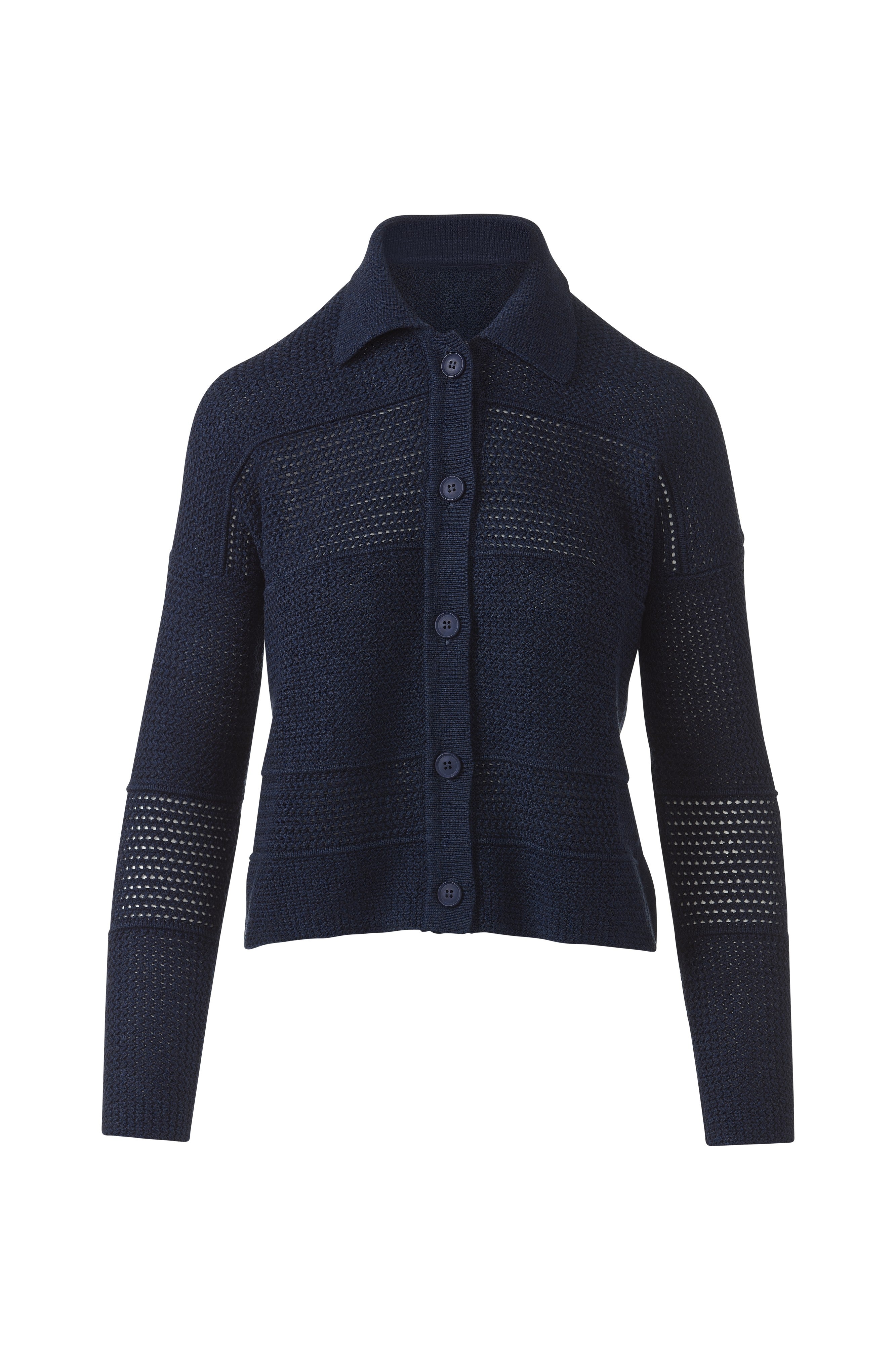 Kinross Mixed Texture Collared Cardigan – Barbara Katz