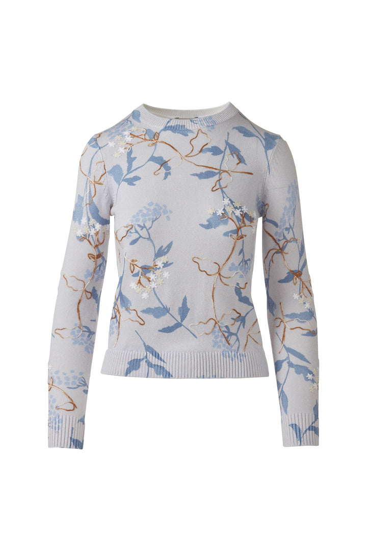 Printed & Embroidered Crew Sweater
