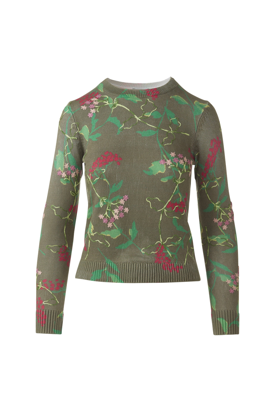Printed & Embroidered Crew Sweater