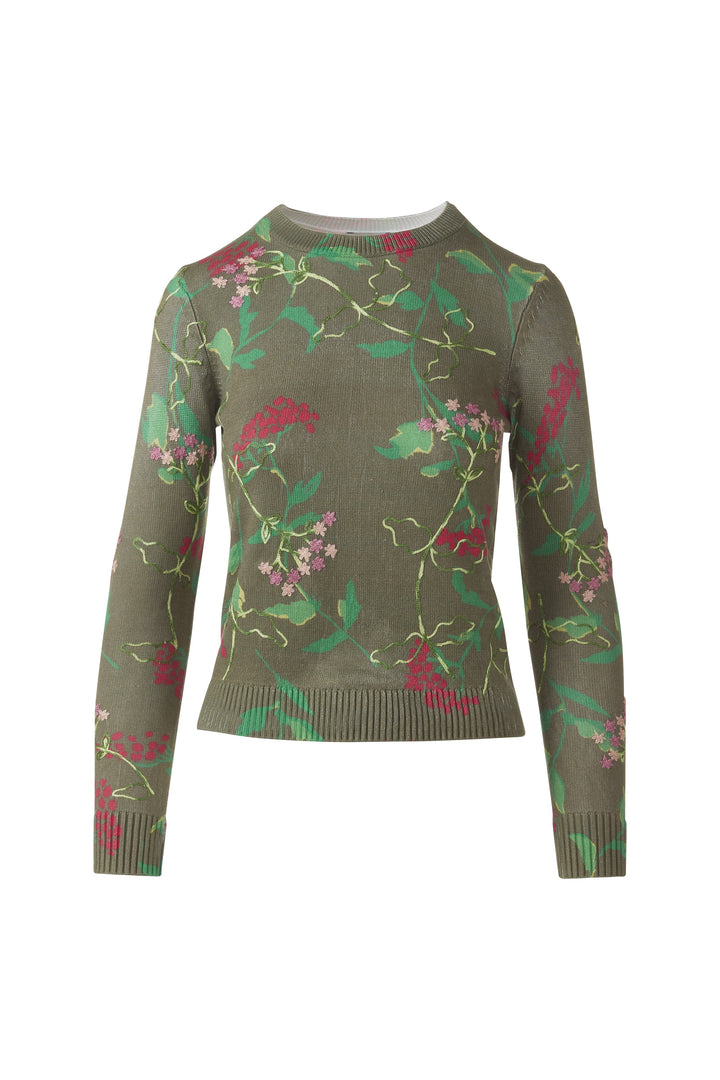 Printed & Embroidered Crew Sweater