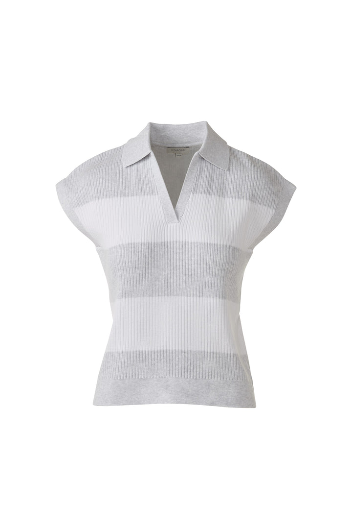 Kinross Rib Split Neck Polo available at Barbara Katz