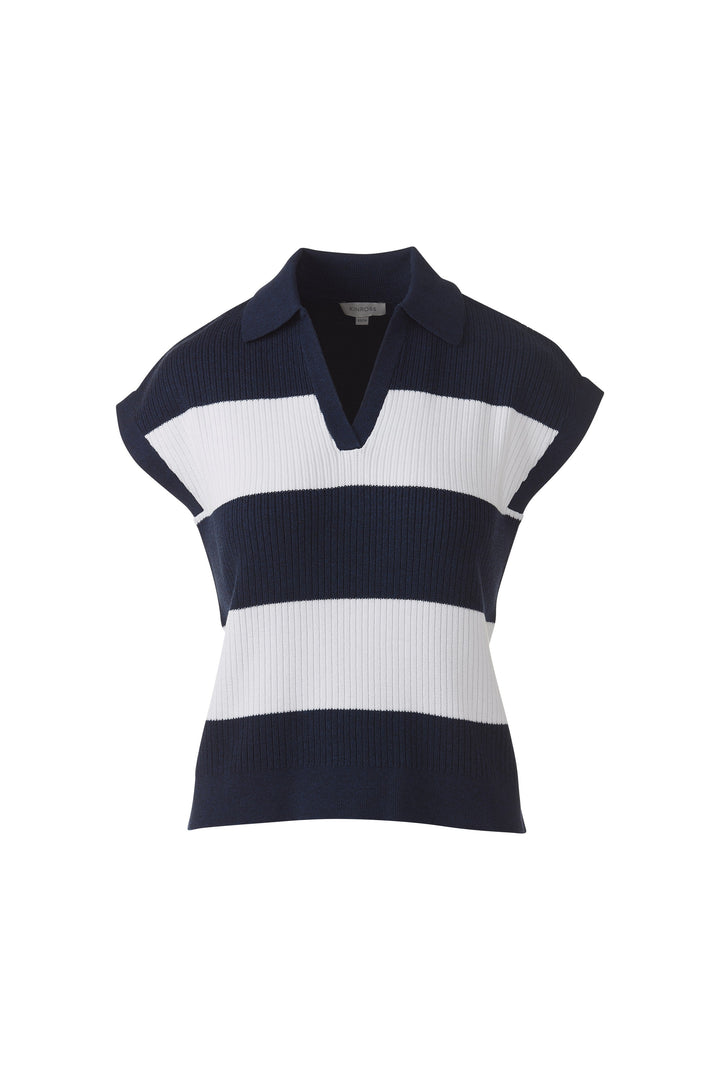 Kinross Rib Split Neck Polo available at Barbara Katz