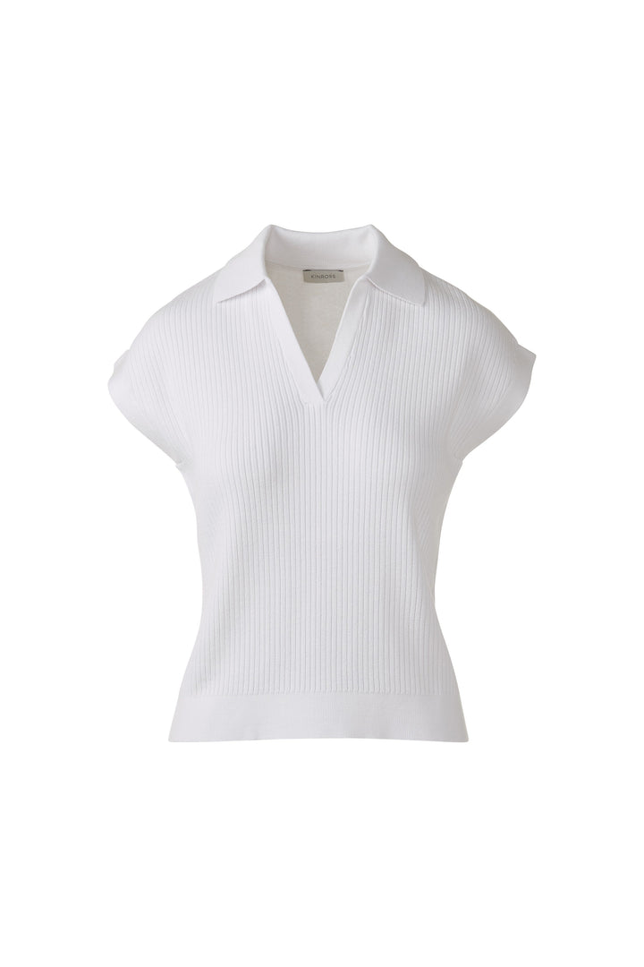 Kinross Rib Split Neck Polo available at Barbara Katz