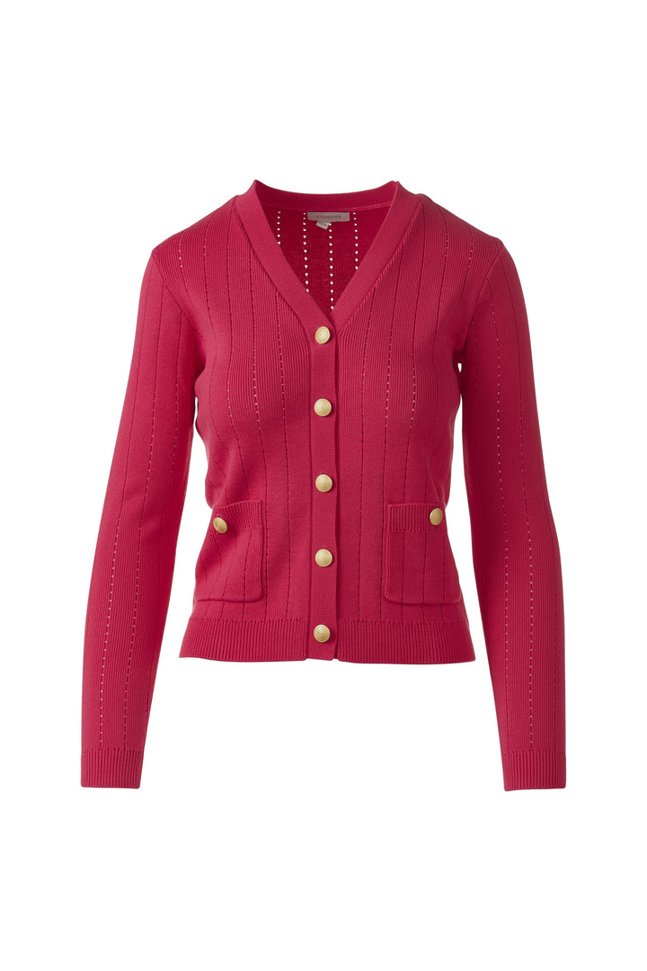 Kinross Rib Button Front Vee Cardigan available at Barbara Katz