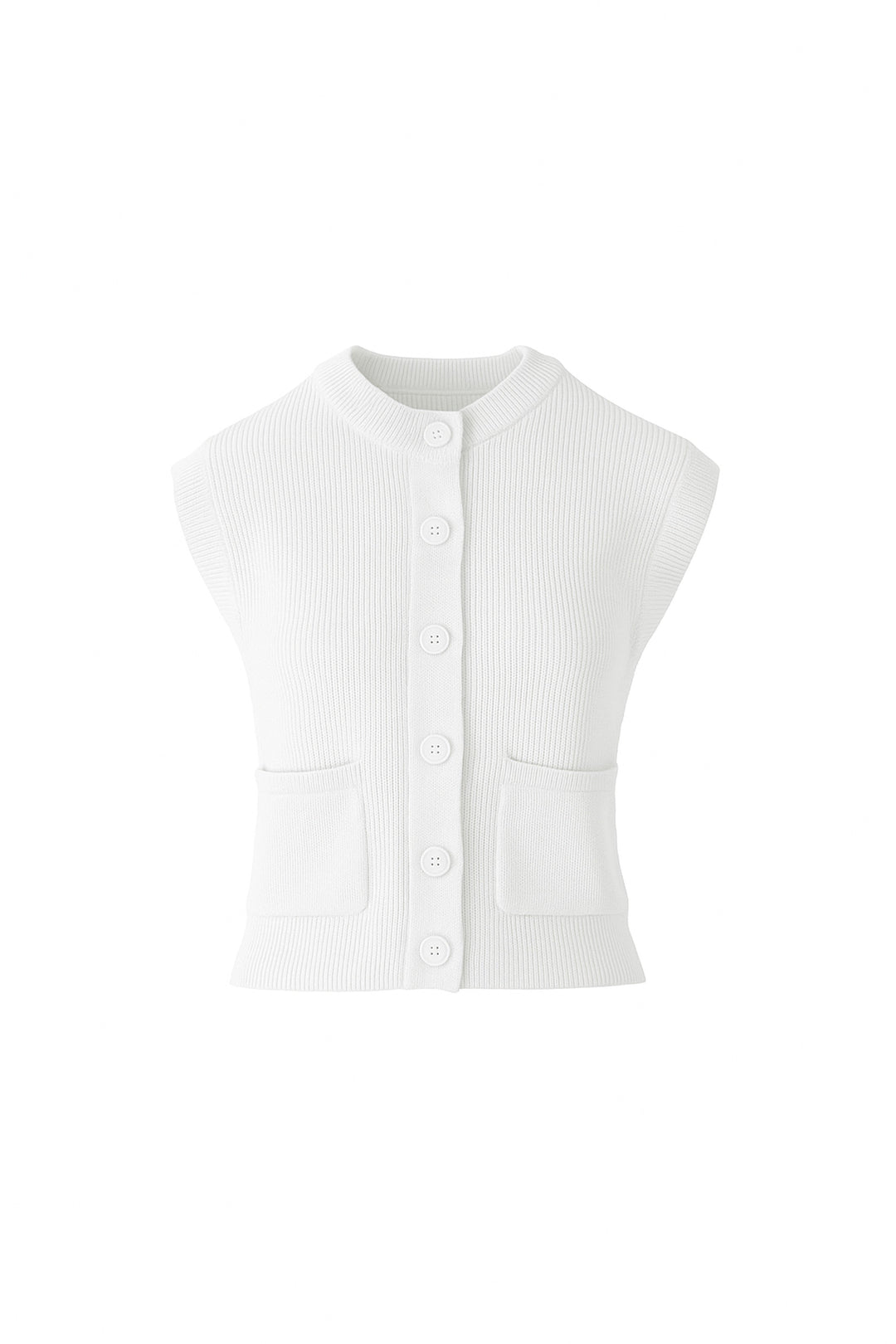 Kinross Rib Button Vest Cardigan available at Barbara Katz