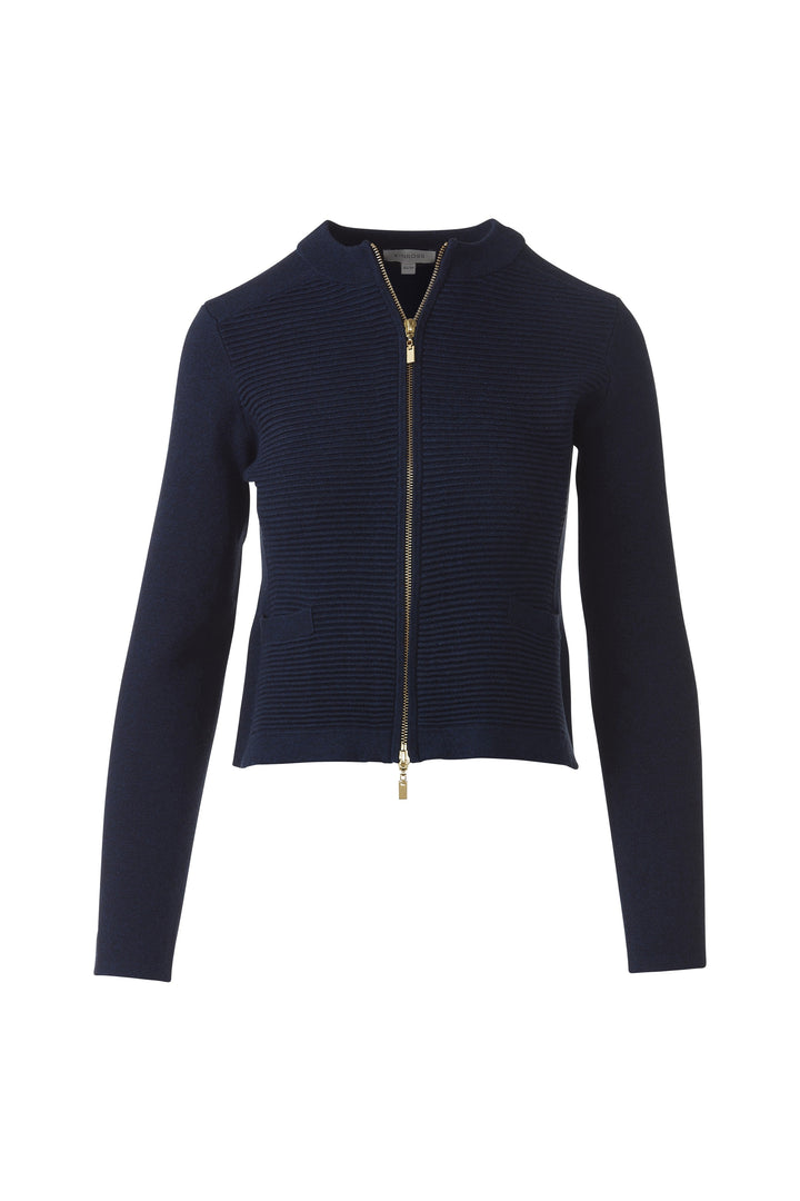 Kinross Fitted Zip Cardigan available at Barbara Katz