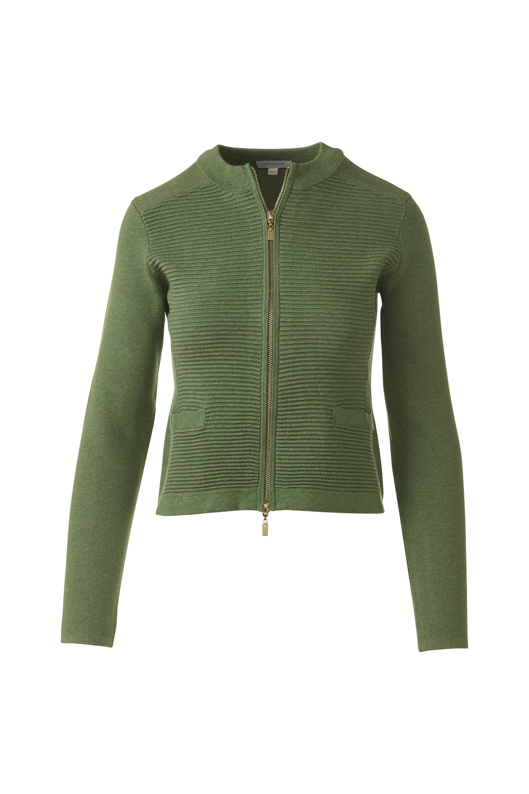 Kinross Fitted Zip Cardigan available at Barbara Katz