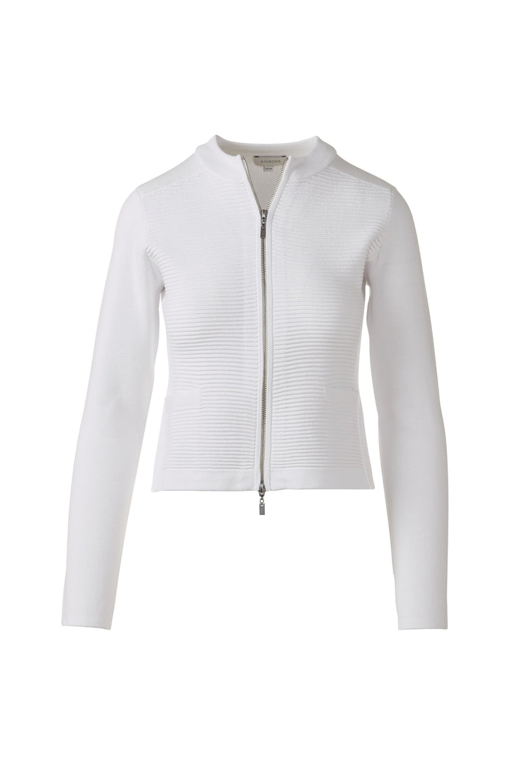 Kinross Fitted Zip Cardigan available at Barbara Katz