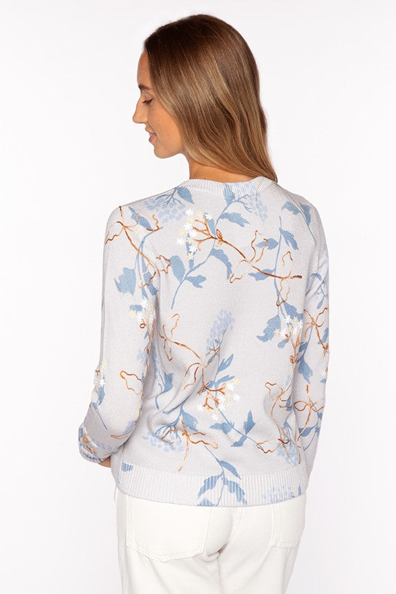 Printed & Embroidered Crew Sweater