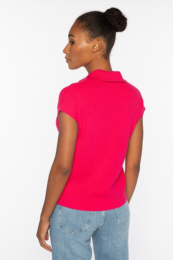 Kinross Rib Split Neck Polo available at Barbara Katz