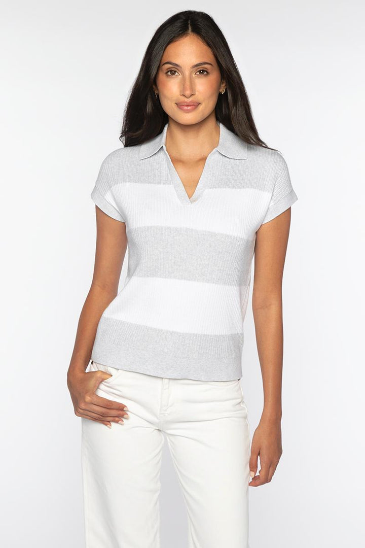 Kinross Rib Split Neck Polo available at Barbara Katz