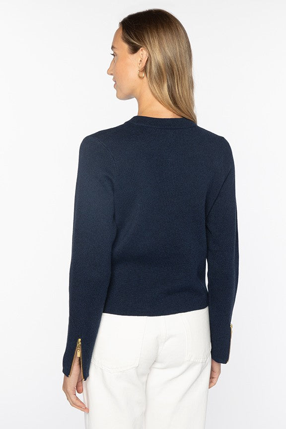 Kinross Fitted Zip Cardigan available at Barbara Katz