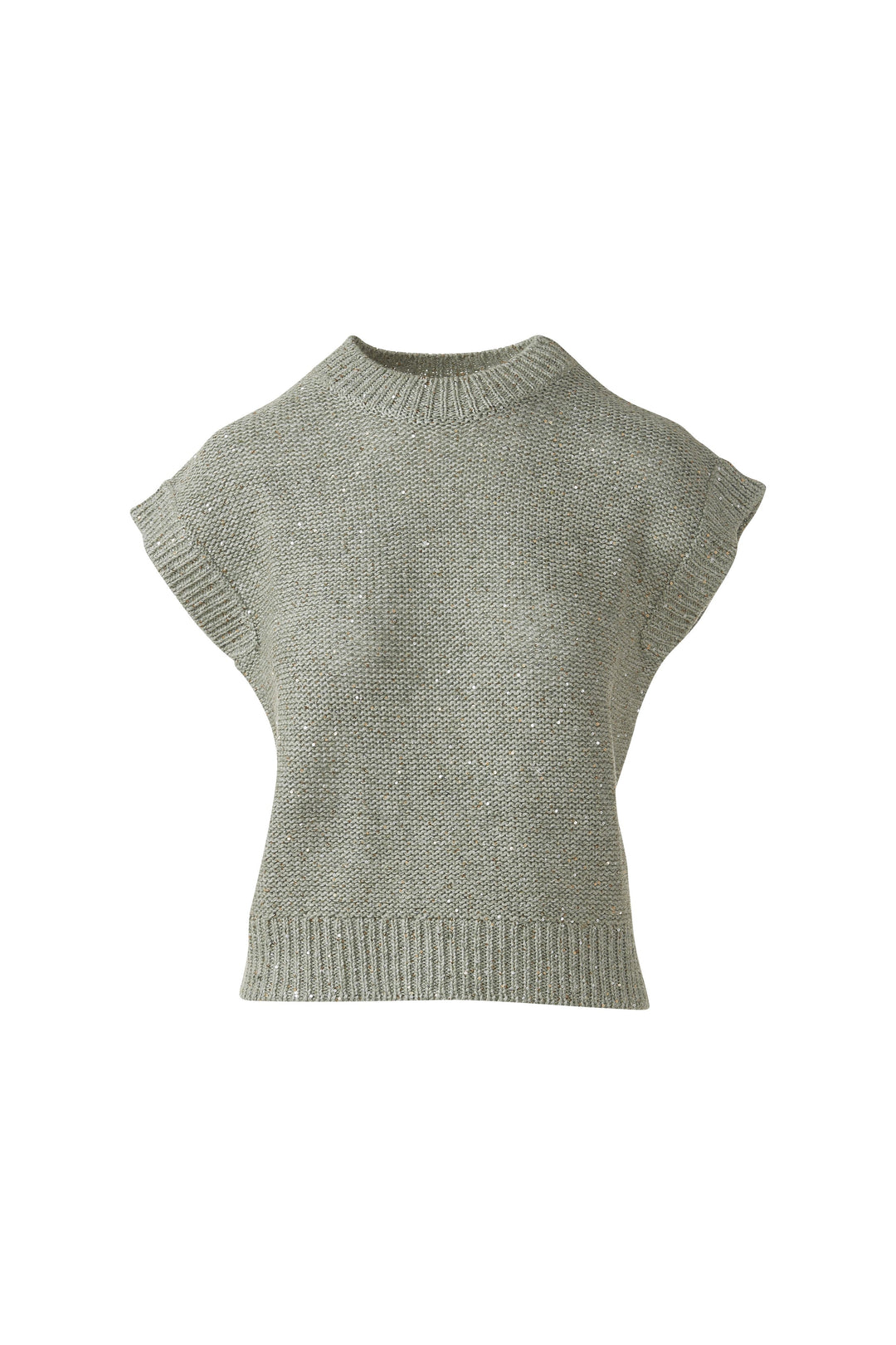 Kinross Sequin Cap Sleeve Crew Sweater available at Barbara Katz