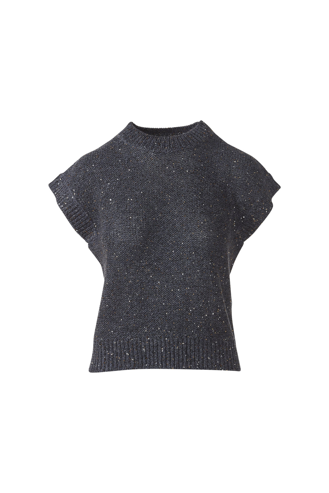 Kinross Sequin Cap Sleeve Crew Sweater available at Barbara Katz