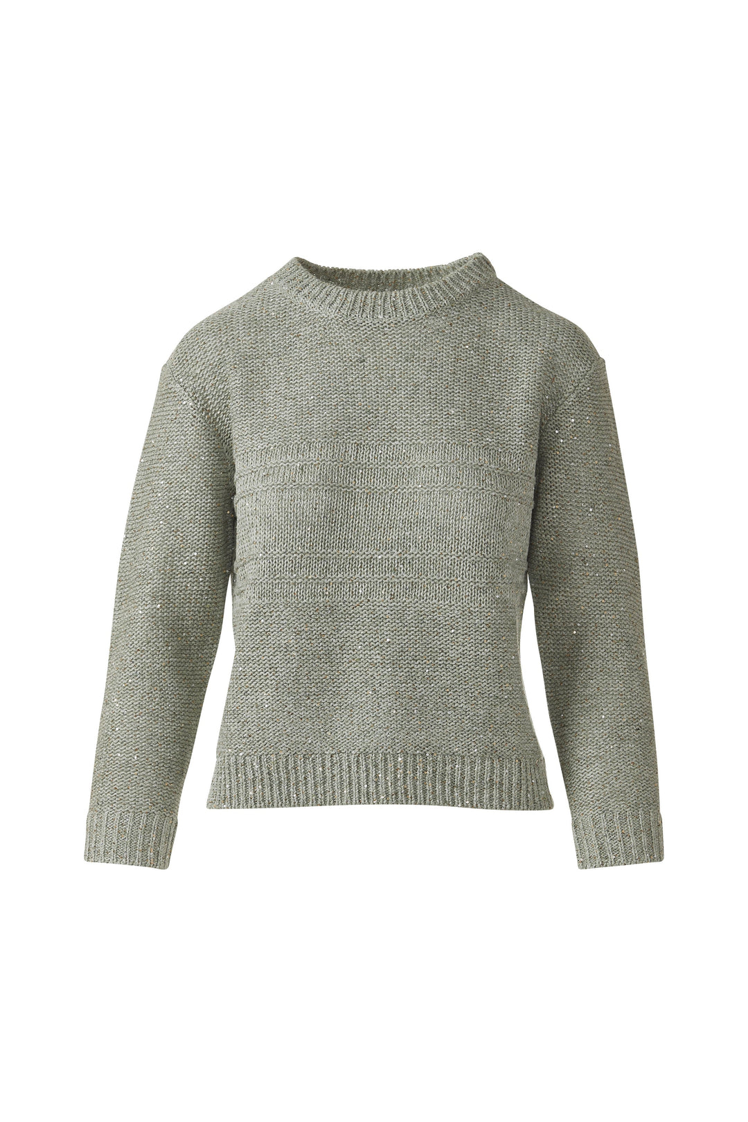 Kinross 3/4 Sleeve Textured Sequin Crew Sweater available at Barbara Katz