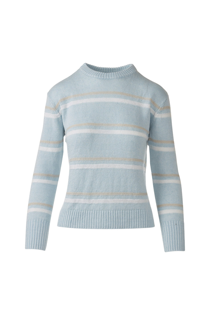 Kinross Textured Stripe Crew Sweater available at Barbara Katz