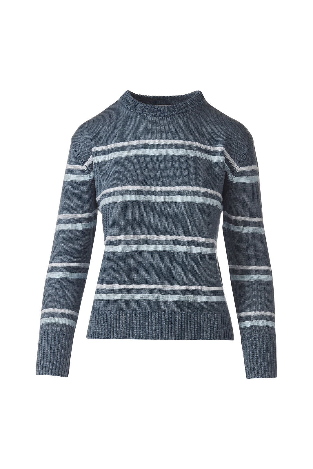 Kinross Textured Stripe Crew Sweater available at Barbara Katz