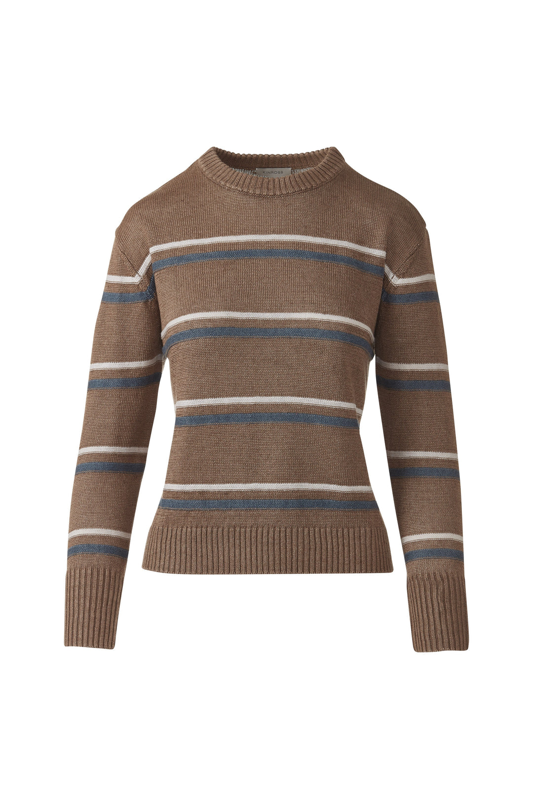 Kinross Textured Stripe Crew Sweater available at Barbara Katz