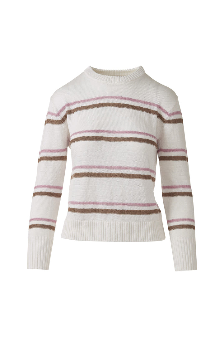 Kinross Textured Stripe Crew Sweater available at Barbara Katz
