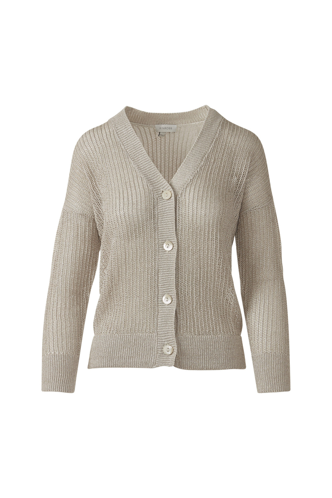 Kinross Open Texture Lurex Cardigan available at Barbara Katz