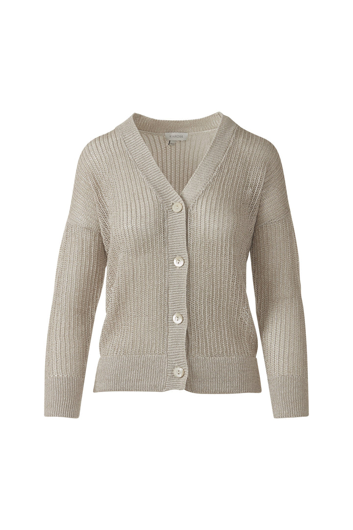 Kinross Open Texture Lurex Cardigan available at Barbara Katz