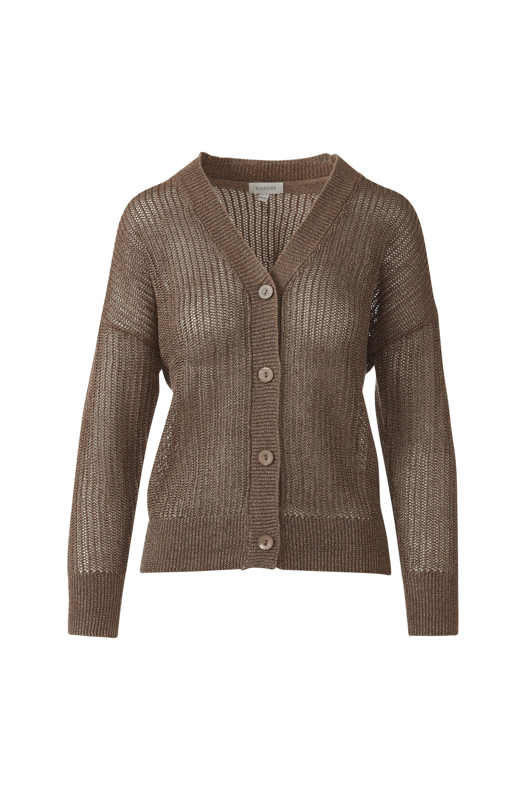 Kinross Open Texture Lurex Cardigan available at Barbara Katz