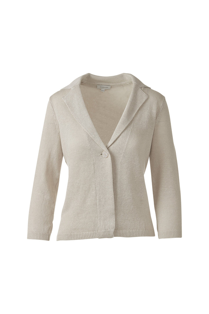 Kinross Easy Notch Collar Cardigan available at Barbara Katz