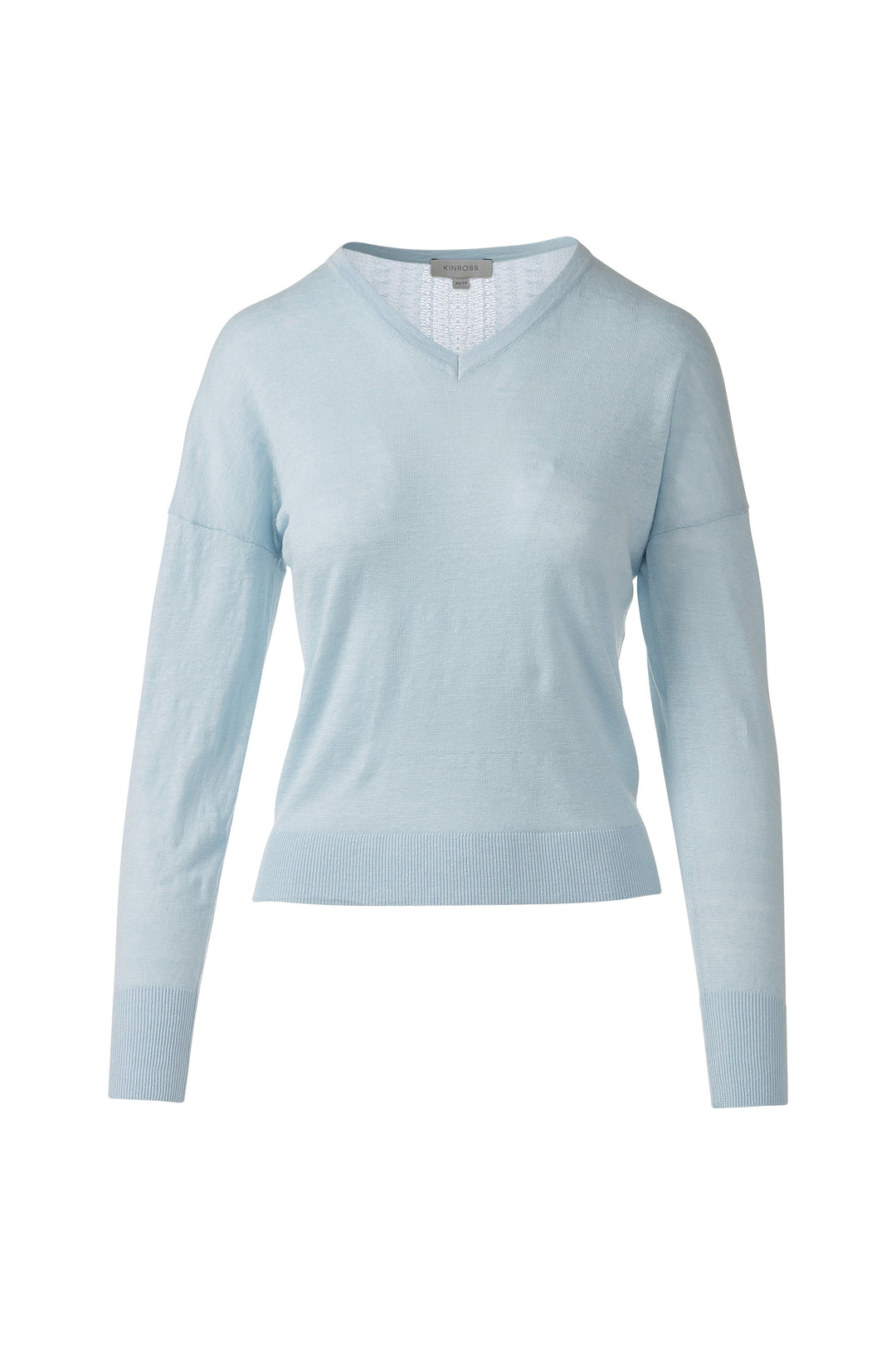 Kinross Multicolor Stripe Vee Sweater available at Barbara Katz