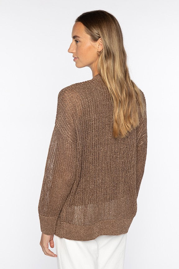 Kinross Open Texture Lurex Cardigan available at Barbara Katz