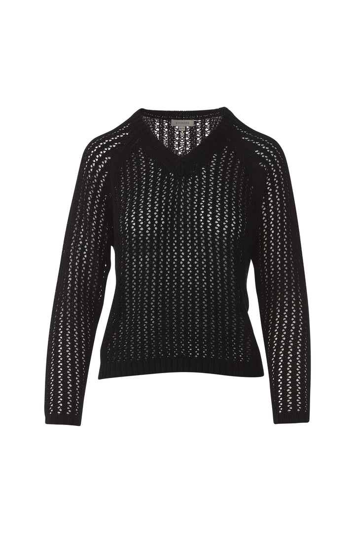 Kinross Openwork Raglan Vee Sweater available at Barbara Katz