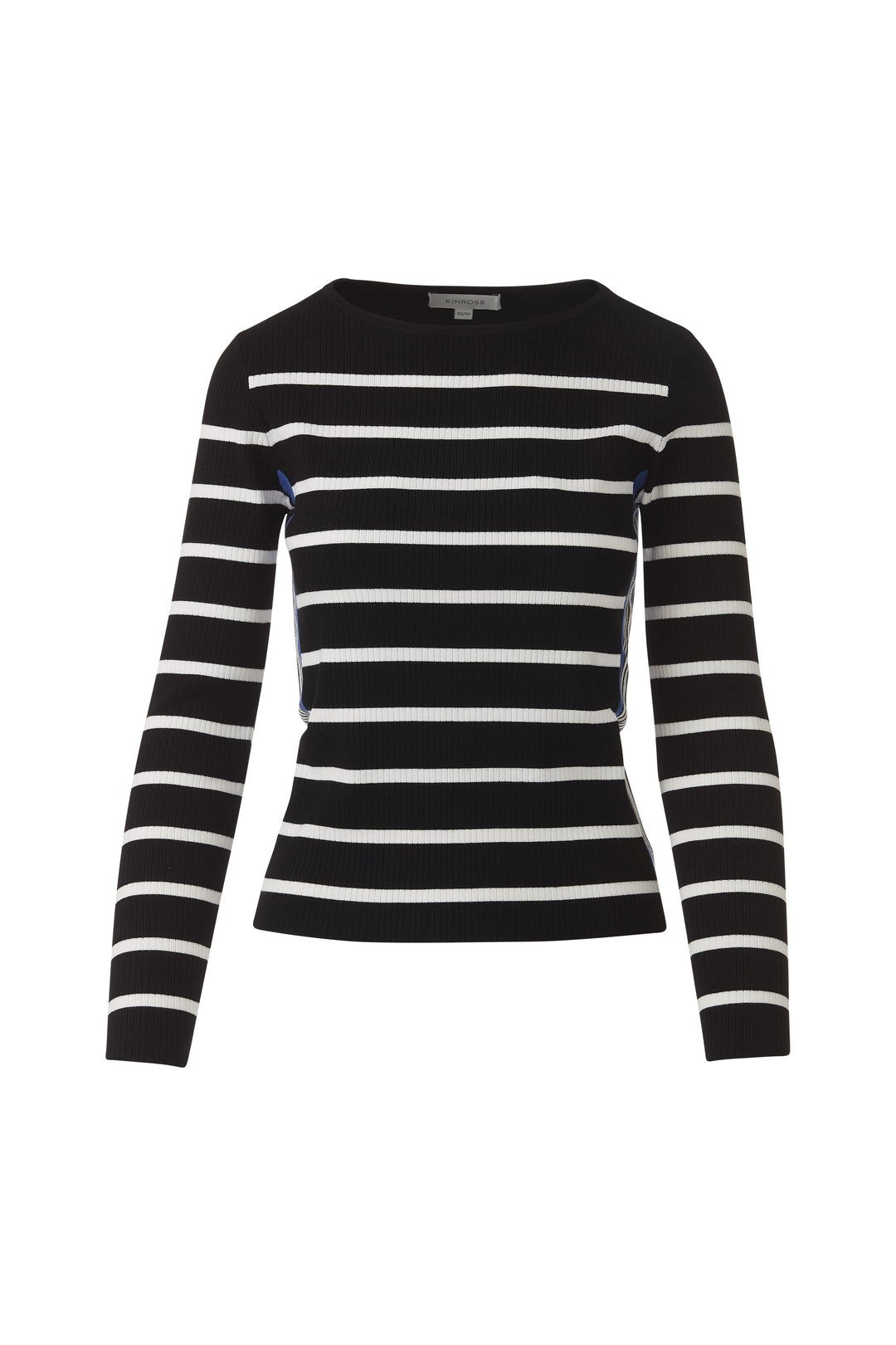 Kinross Tipped Rib Stripe Boatneck Sweater available at Barbara Katz