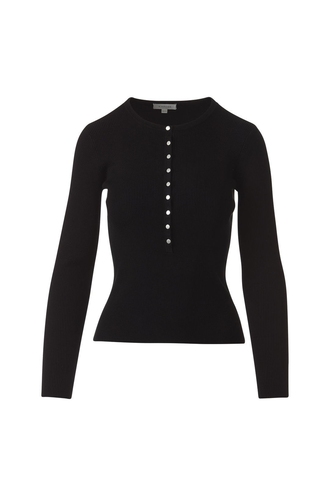 Kinross Fine Rib Button Henley available at Barbara Katz