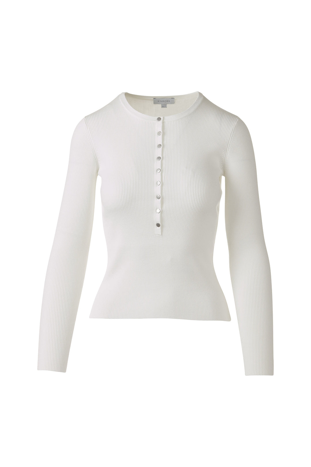 Kinross Fine Rib Button Henley available at Barbara Katz