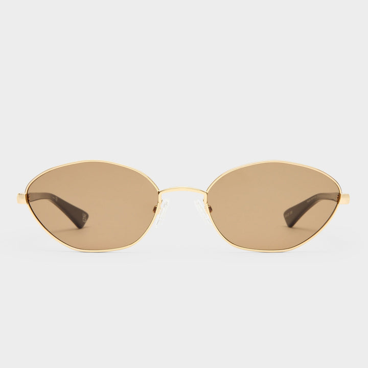 Le Specs Le Bebe Sunglasses in Gold available at Barbara Katz